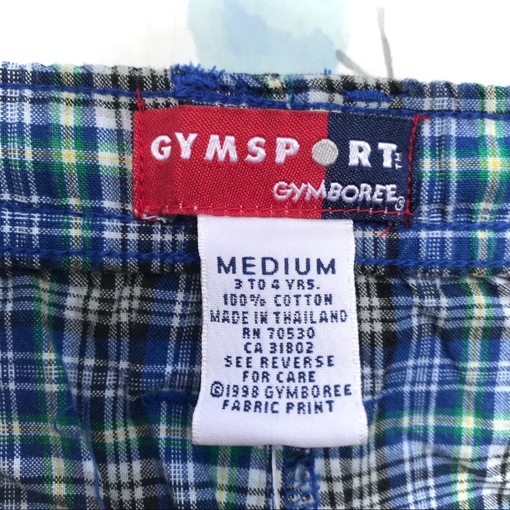 NWT Gymsport Gymboree Kids Blue White Green Plaid Stripe Surf Shorts - Picture 5 of 11